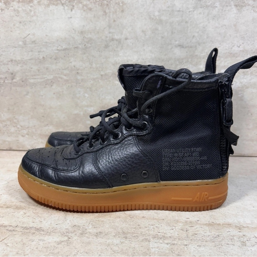 Nike SF Air Force 1 Mid Black Gum Womens 5.5 AA3966-002 Shoes Sneakers